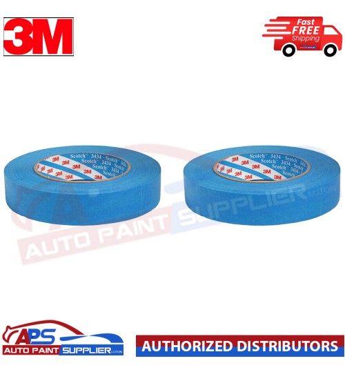 3M 3434 QTY ROLL Blue MASKING TAPE 07895 Water & Solvent Resistant 18MM X 50M